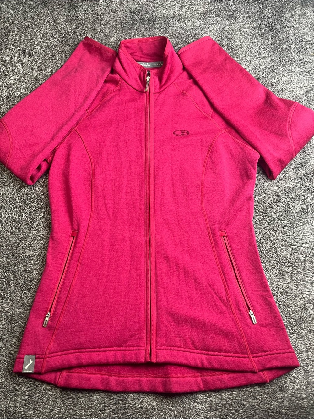 Icebreaker New Zealand Merino 100% Wool Full Zip Jacket Magenta Pink Medium M